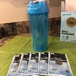 Brand new shaker bottle with ball and 5 berry enchanted keytones